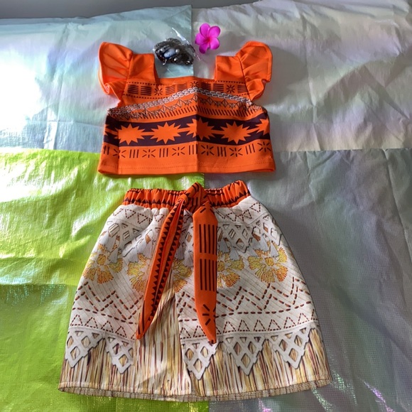 Girls Princess Costume Skirt Sets wit accessories Orange 2T - Picture 2 of 4